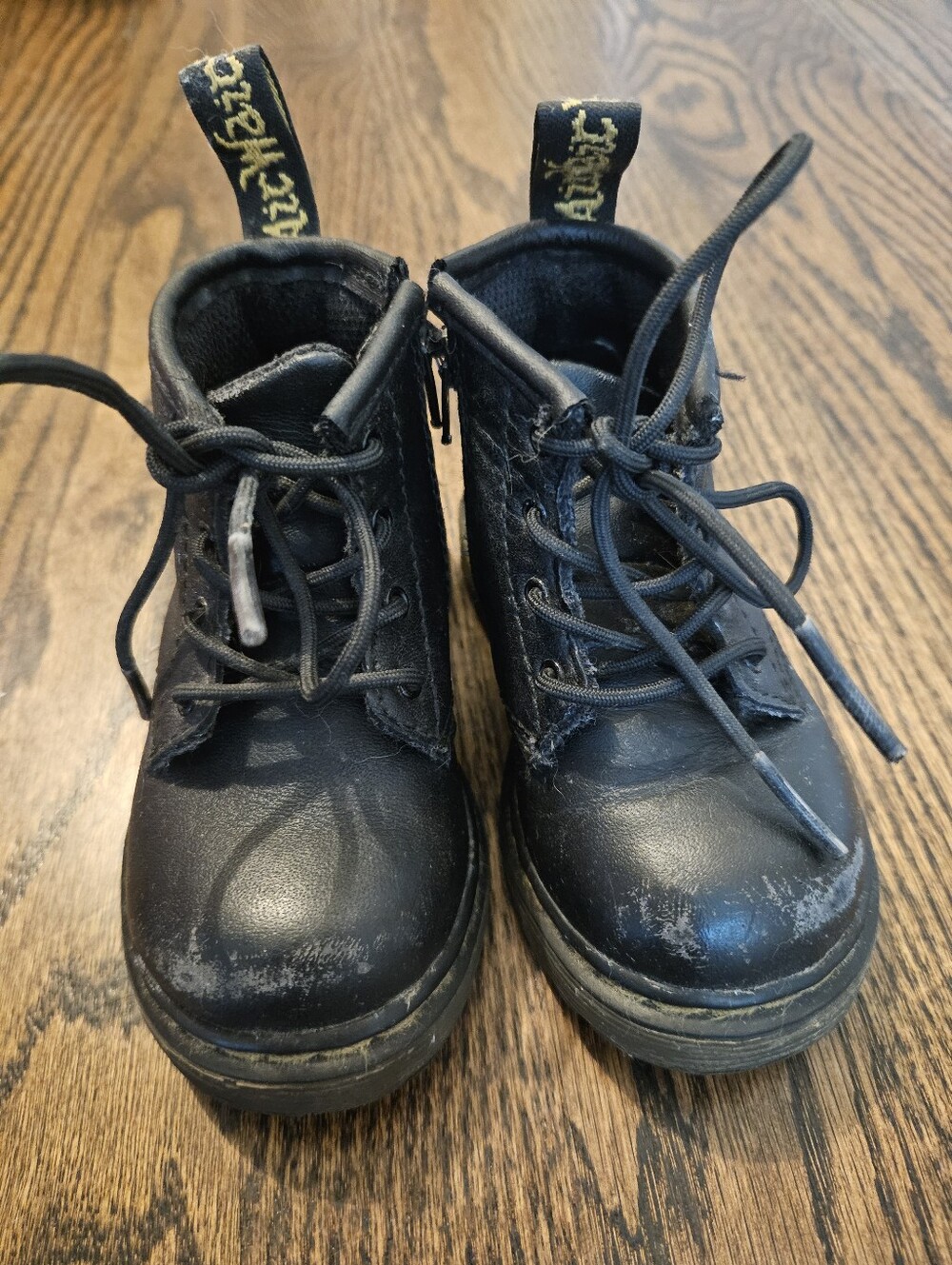 Dr. Martens Kids Black Lace-Up Combat Boots